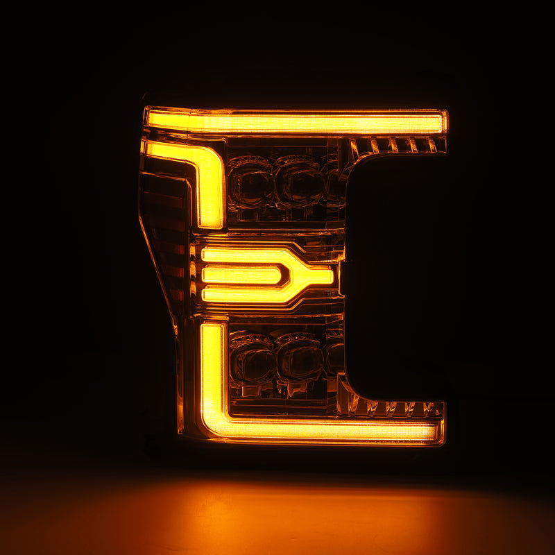 AlphaRex 17-19 Ford F-250/350/450/550 Super Duty NOVA-Series LED Proj Headlights Chrome w/SS & SBDRL Headlights AlphaRex