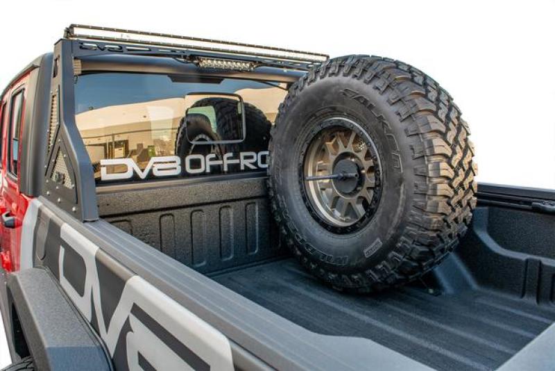 DV8 Offroad 2019+ Jeep Gladiator Universal Stand Up In-Bed Tire Carrier Chase Racks DV8 Offroad