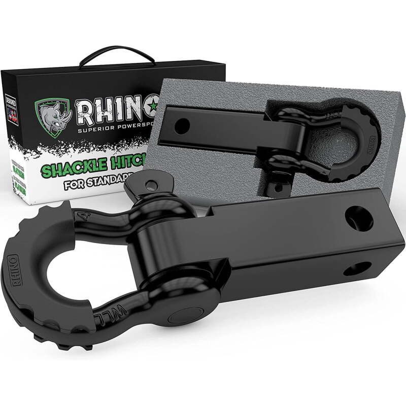 Rhino USA Shackle Hitch Receiver W/ D-Ring (Black) Shackle Kits Rhino USA