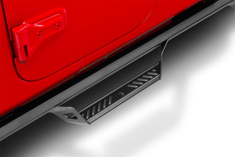 N-Fab Predator Pro Step System 2019 Jeep Wrangler JT 4DR Truck Full Length - Tex. Black Nerf Bars N-Fab