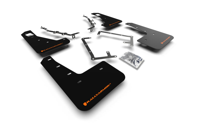 Rally Armor 09-11 Ford Focus MK2 RS Black UR Mud Flap Orange Logo Mud Flaps Rally Armor