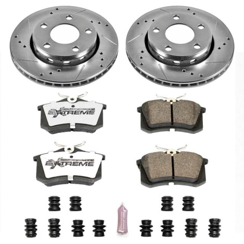 Power Stop 00-02 Audi S4 Rear Z26 Street Warrior Brake Kit Brake Kits - Performance D&S PowerStop