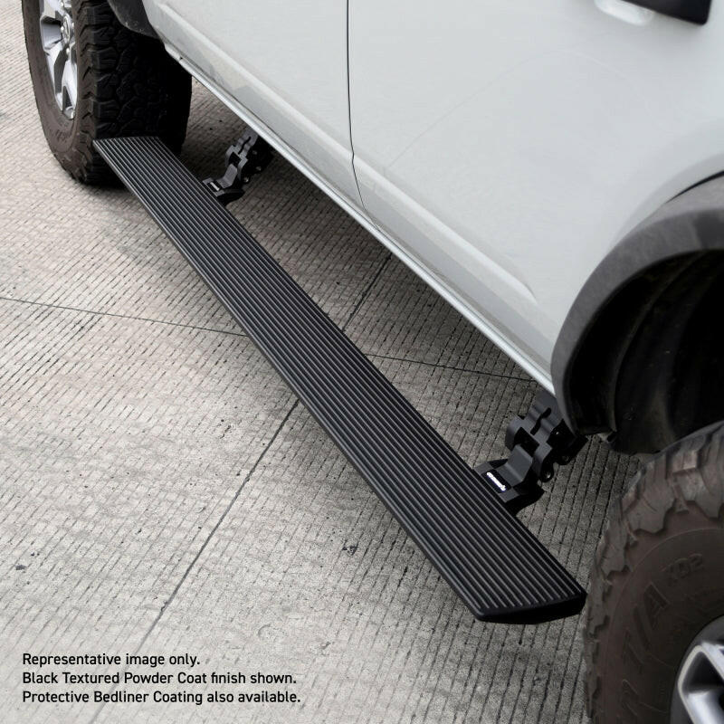 RealTruck 07-21 Toyota Tundra EC 4dr VoltStep Electric Running Board Kit - Bedliner Coating Running Boards Go Rhino