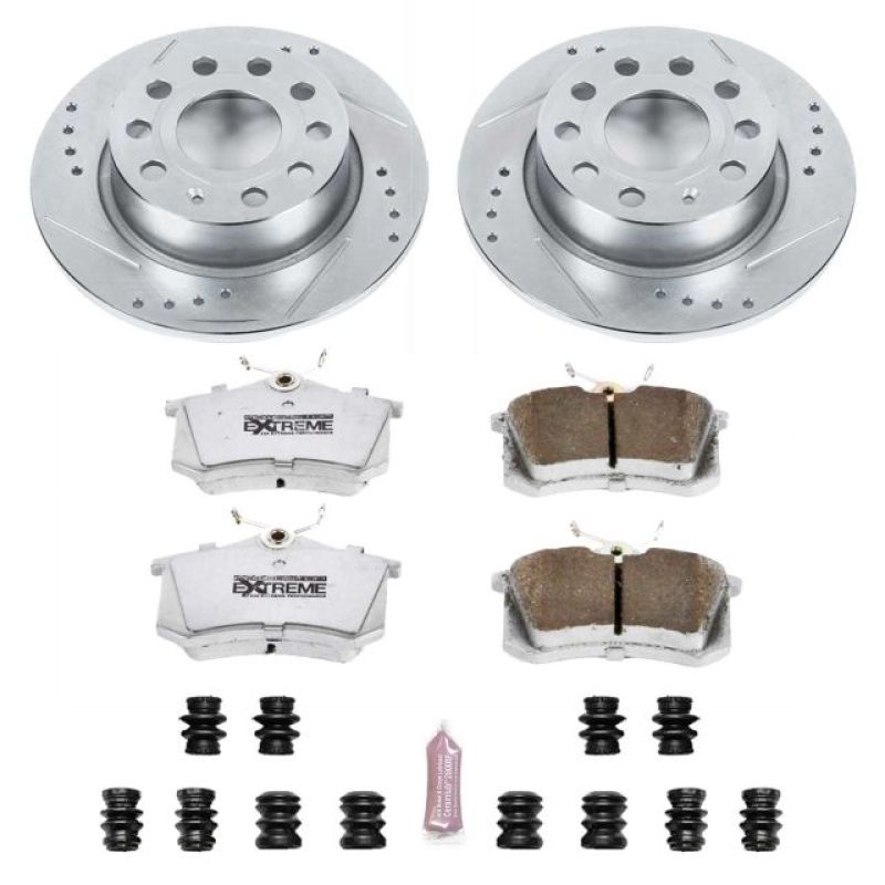Power Stop 10-13 Audi A3 Rear Z26 Street Warrior Brake Kit Brake Kits - Performance D&S PowerStop
