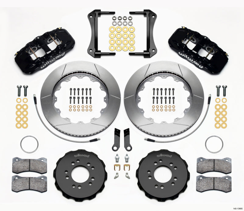 Wilwood AERO6 Front Hat Kit 14.00 2005-2014 Mustang w/ BMR Suspn. w/Lines Big Brake Kits Wilwood