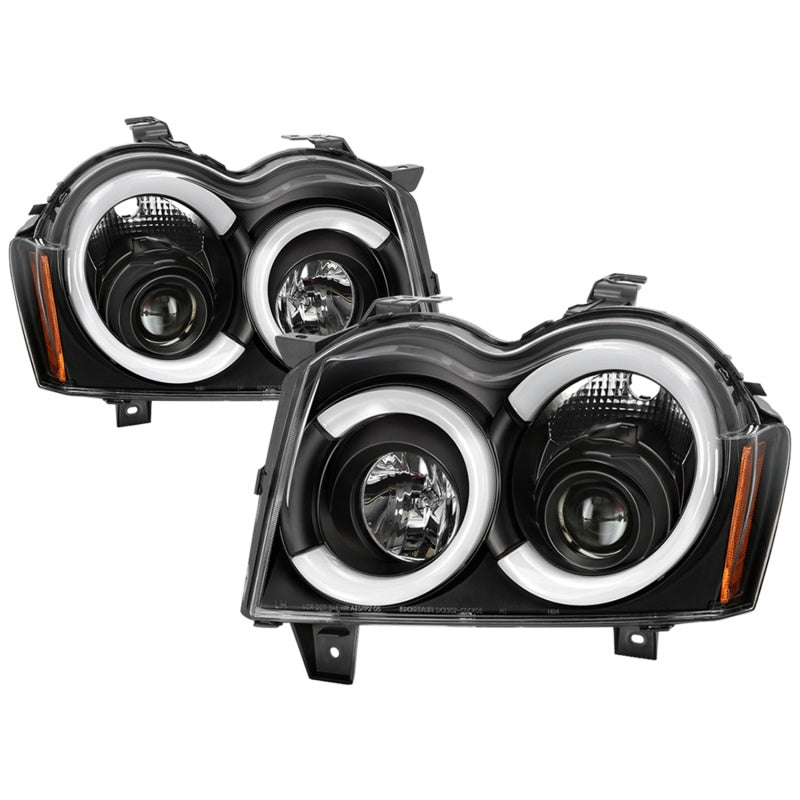 Spyder 05-07 Jeep Grand Cherokee - Light Bar Projector Headlights - Black - PRO-YD-JGC05V2-LB-BK Headlights SPYDER