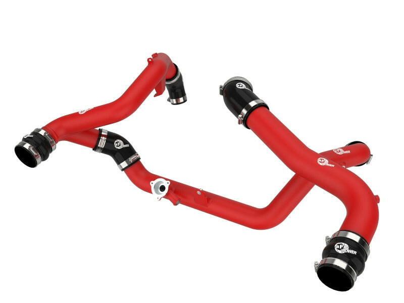 aFe 20-23 Ford Explorer ST V6 3.0L (tt) BladeRunner Aluminum Hot and Cold Charge Pipe Kit - Red Intercoolers aFe