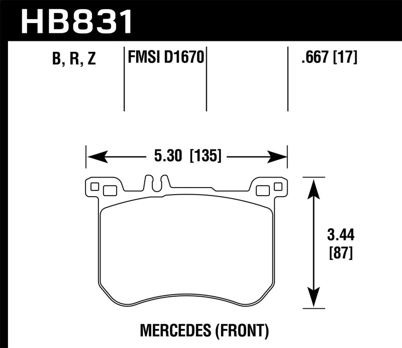 Hawk 13-17 Mercedes-Benz SL550 HPS 5.0 Front Brake Pads Brake Pads - Performance Hawk Performance