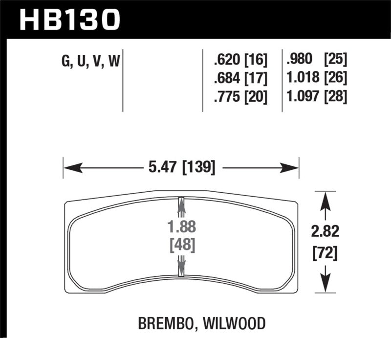 Hawk Universal Brembo DTC-70 Race Brake Pads Brake Pads - Racing Hawk Performance