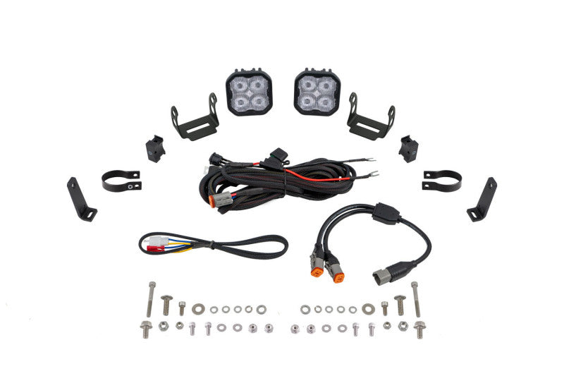 Diode Dynamics SS3 LED Bumper 1 3/4 In Roll Bar Kit Max - White SAE Fog (Pair) Light Accessories and Wiring Diode Dynamics