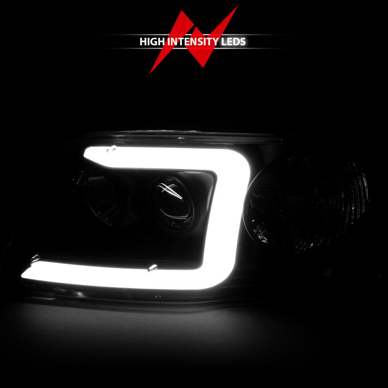 ANZO 1997-2003 Ford F-150 Projector Headlights w/ Light Bar Chrome Housing Headlights ANZO