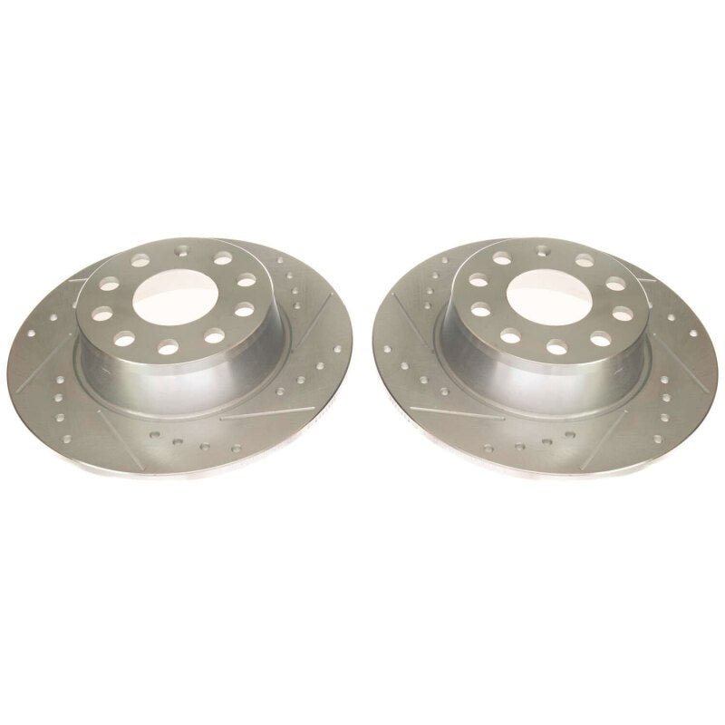 Power Stop 2019 Volkswagen Jetta Rear Evolution Drilled & Slotted Rotors - Pair Brake Rotors - Slot & Drilled PowerStop