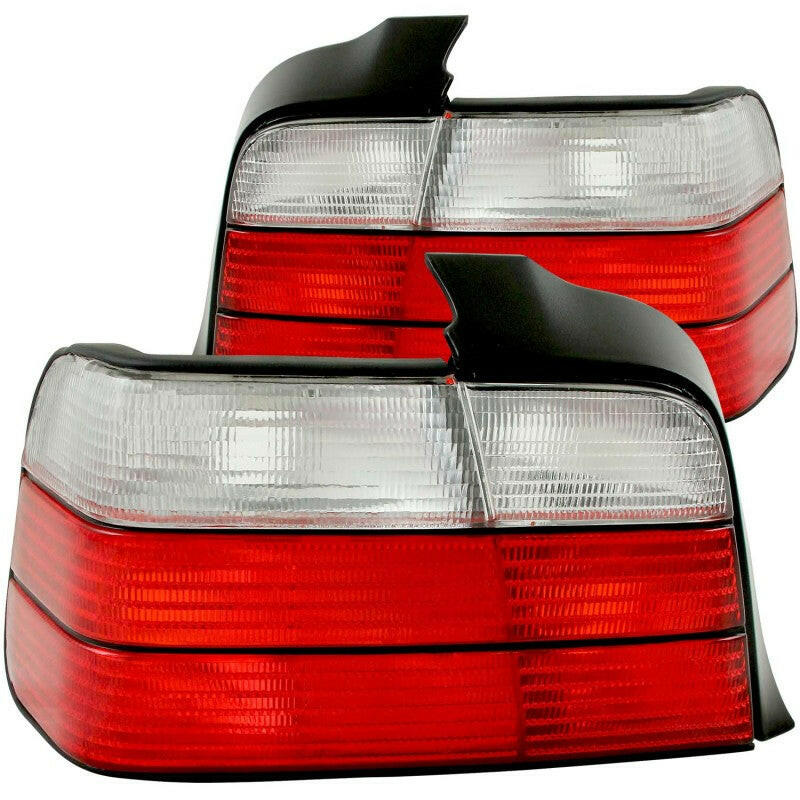 ANZO 1992-1998 BMW 3 Series E36 Sedan Taillights Red/Clear Tail Lights ANZO