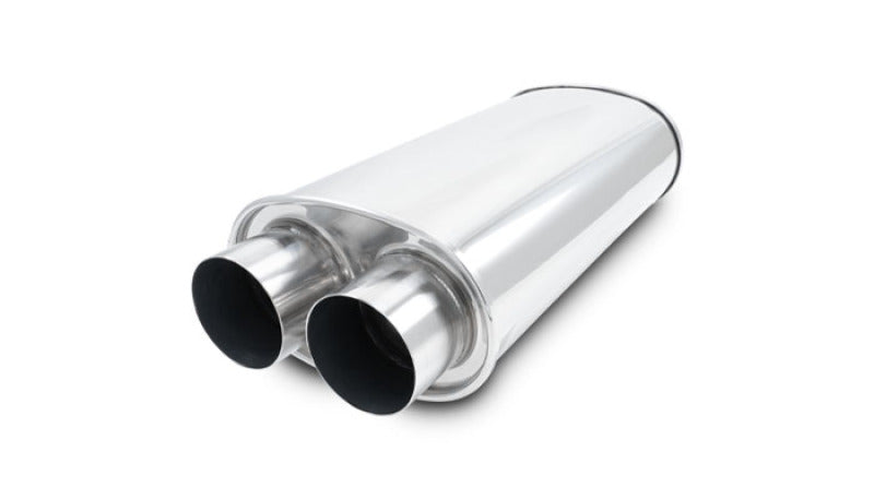 Vibrant Universal Streetpower 2.5in Stainless Steel Dual In-Out Oval Muffler Muffler Vibrant