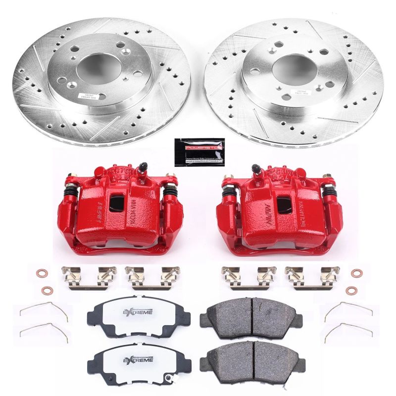 Power Stop 13-15 Acura ILX Front Z26 Street Warrior Brake Kit w/Calipers Brake Kits - Performance D&S PowerStop
