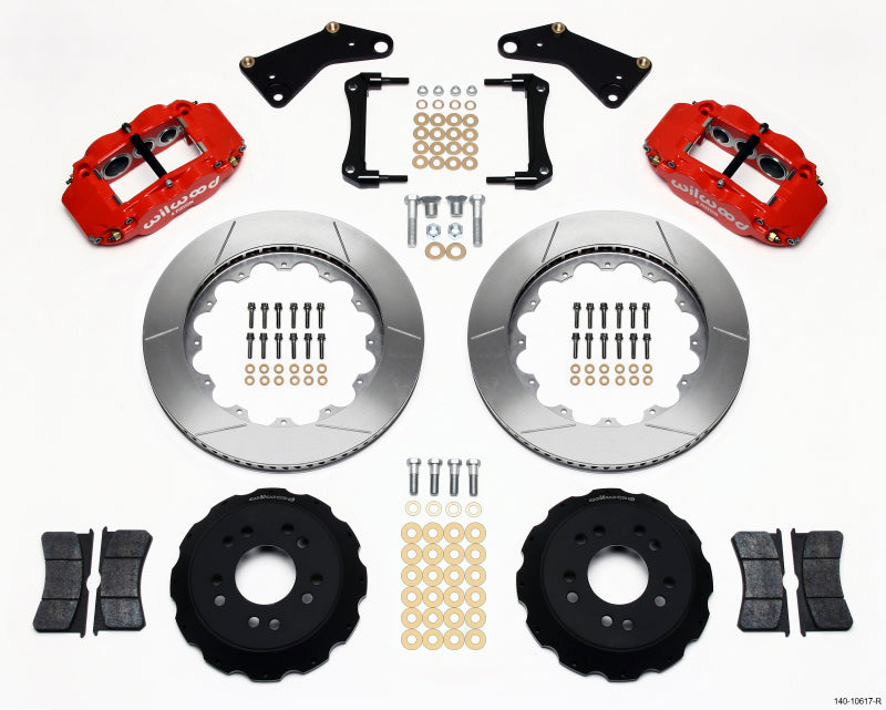Wilwood Narrow Superlite 6R Front Hat Kit 14.00in Red 65-82 Corvette C2/C3 Big Brake Kits Wilwood