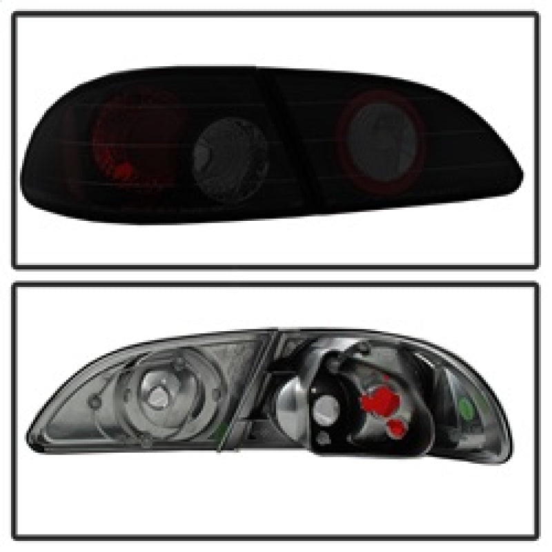 Spyder Toyota Corolla 98-02 Euro Tail Lights Black Smoke ALT-YD-TC98-BSM Tail Lights SPYDER