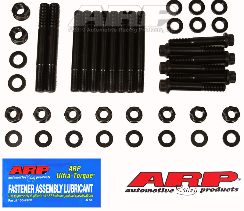ARP Little M Iron Main Caps 4 Bolt Splayed Main Stud Kit - Black Main Stud & Bolt Kits ARP