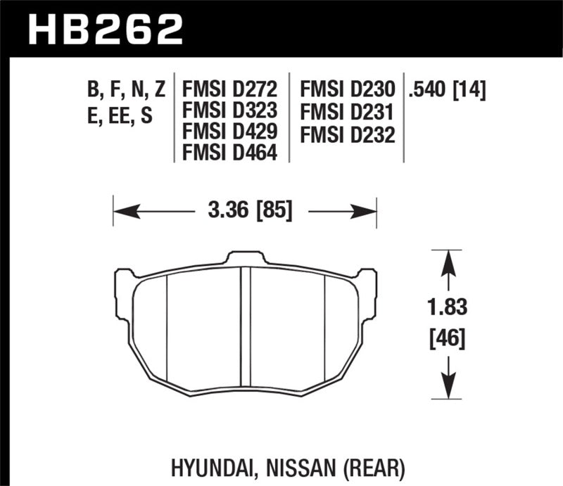 Hawk 89-97 Nissan 240SX HT-10 Race Rear Brake Pads Brake Pads - Racing Hawk Performance