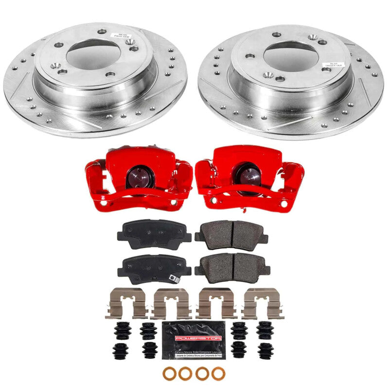 Power Stop 17-19 Kia Soul Rear Z23 Evolution Kit w/Calipers Brake Kits - Performance D&S PowerStop