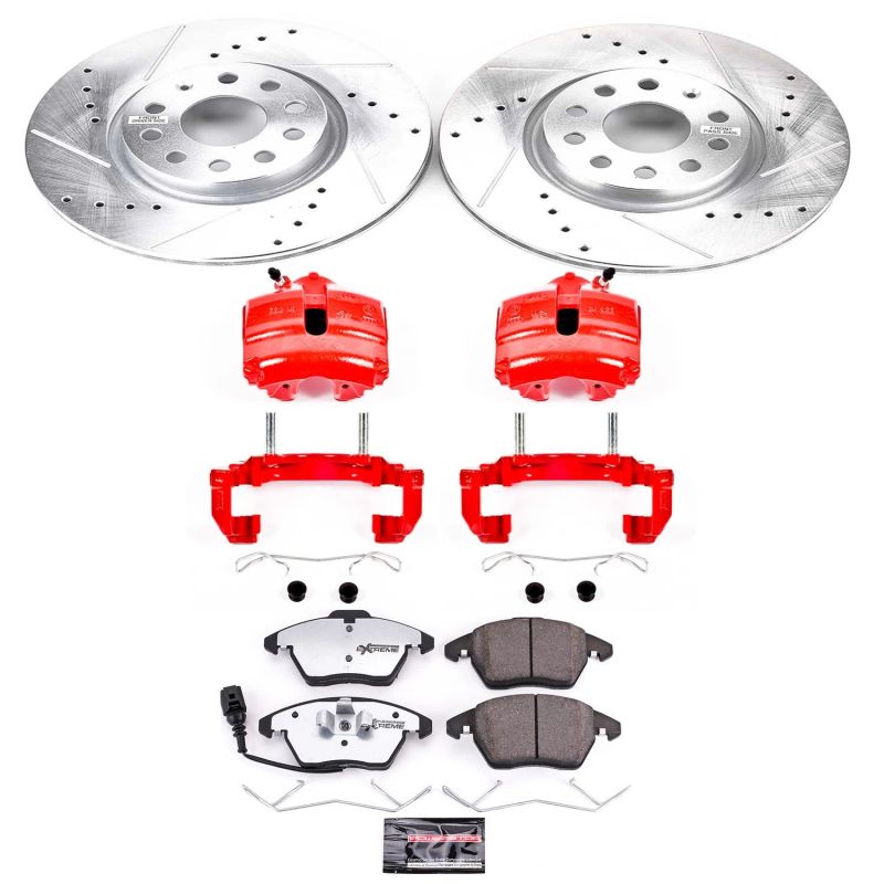 Power Stop 06-09 Audi A3 Front Z26 Street Warrior Brake Kit w/Calipers Brake Kits - Performance D&S PowerStop