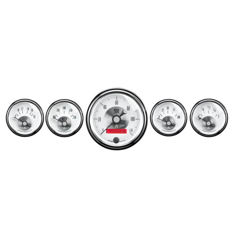 Autometer Prestige Series Pearl 5 Piece Gauge Kit Gauges AutoMeter