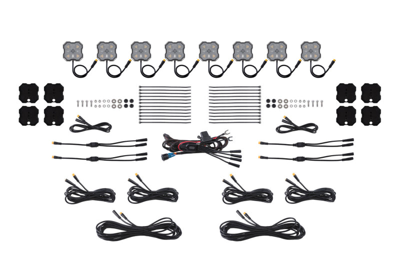 Diode Dynamics Rock Light - Amber/White - M8 Magnet 8-Pack Light Accessories and Wiring Diode Dynamics