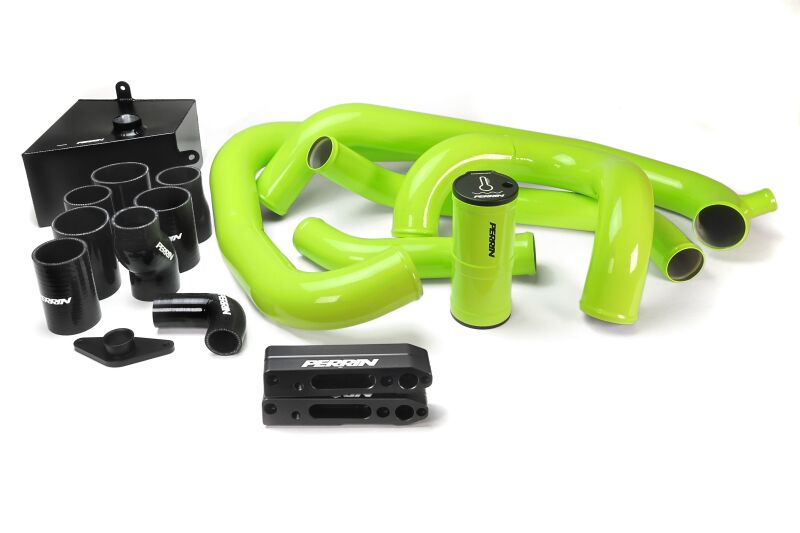 PERRIN 15-21 Subaru STI Front Mount Intercooler Boost Tube Kit - Neon Yellow Intercooler Pipe Kits Perrin Performance