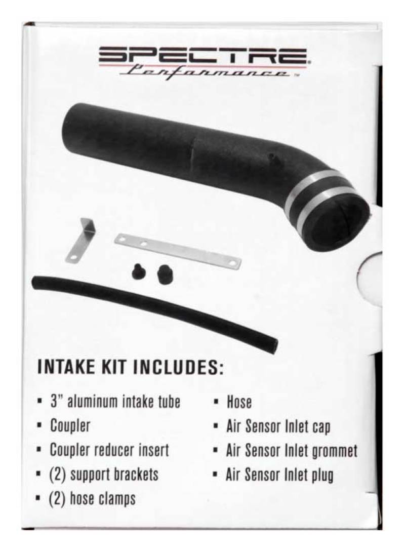 Spectre Universal Intake Tube Kit 3in. - Aluminum - Black Aluminum Tubing Spectre