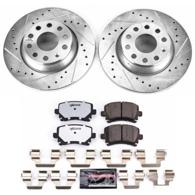 Power Stop 06-09 Audi A3 Rear Z26 Street Warrior Brake Kit Brake Kits - Performance D&S PowerStop