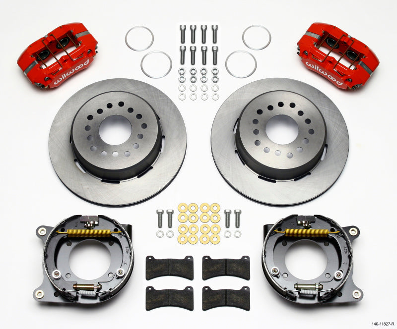 Wilwood Dynapro Low-Profile 11.00in P-Brake Kit - Red Impala 59-64 / Corvette 57-62 Big Brake Kits Wilwood