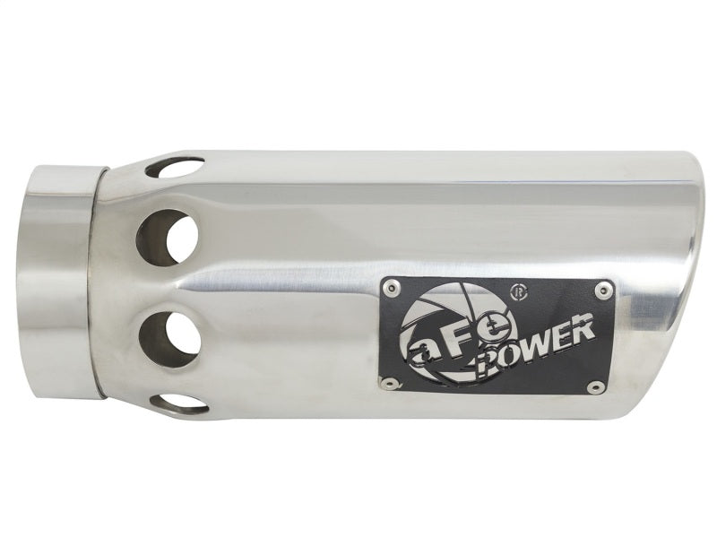 aFe Power Intercooled Tip Stainless Steel - Polished 4in In x 5in Out x 12in L Bolt-On Catback aFe