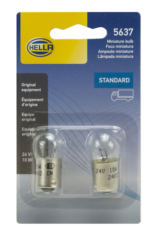 Hella Bulb 5637 24V 10W Ba15S B6 (2) Bulbs Hella