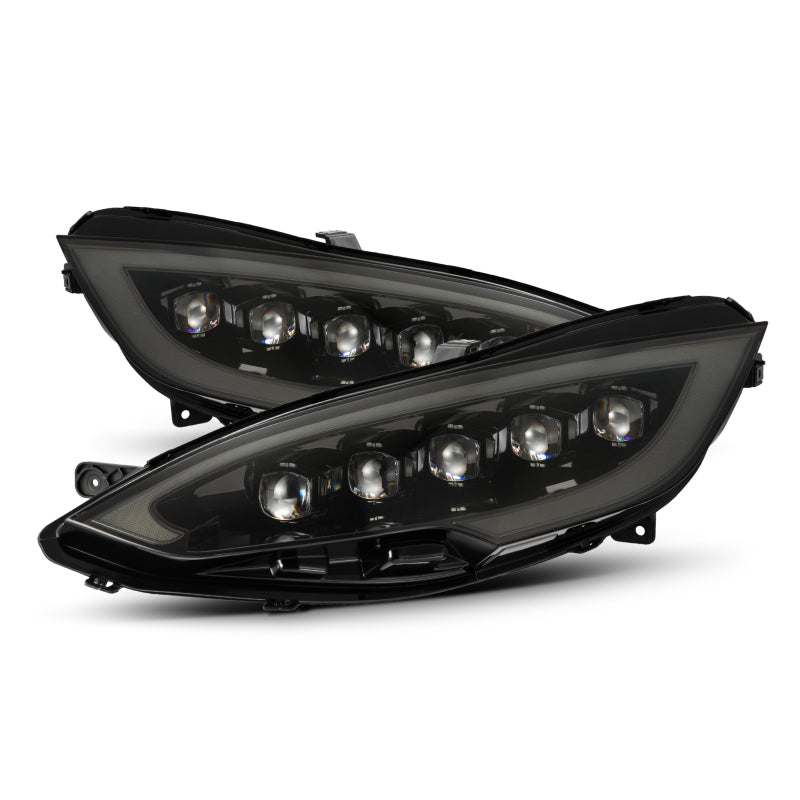 AlphaRex 12-21 Tesla Model S NOVA LED Proj Headlights Alpha-Black w/Actv Light & Seq.Sig / SB DRL Headlights AlphaRex