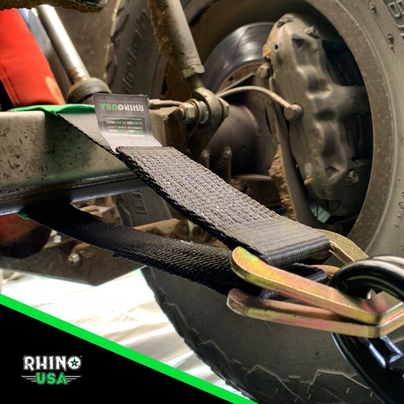 Rhino USA Axle Tie Down Straps (4-Pack) 2In X 38In - Green Cargo Tie-Downs Rhino USA