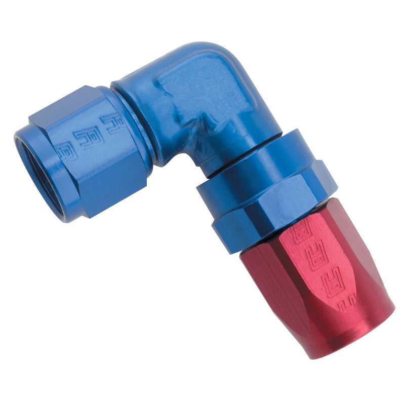 Russell Performance -12 AN Red/Blue 90 Degree Forged Aluminum Swivel Hose End Fittings Russell