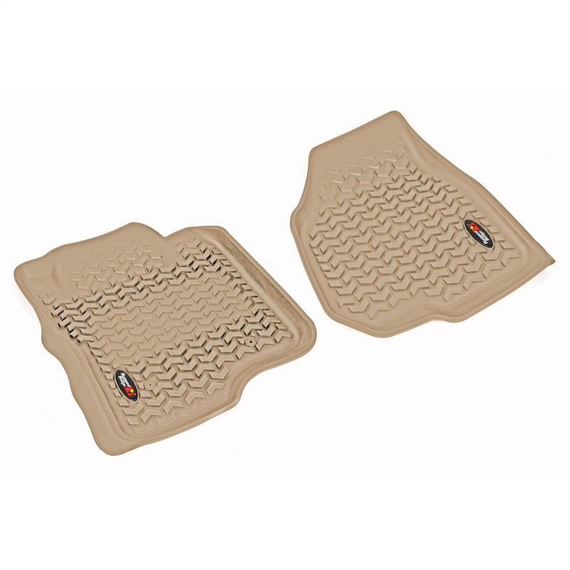 Rugged Ridge Floor Liner Front Tan 2011-2012 Ford F-250 / F-350 Regular / Extended Floor Mats - Rubber Rugged Ridge