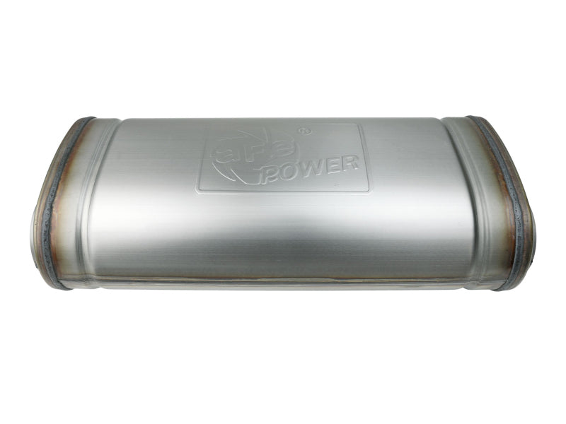 aFe MACH Force-Xp 409 SS Muffler 3in Dual Inlet/Dual Outlet 5in H x 8in W x 18in L - Oval Body Muffler aFe
