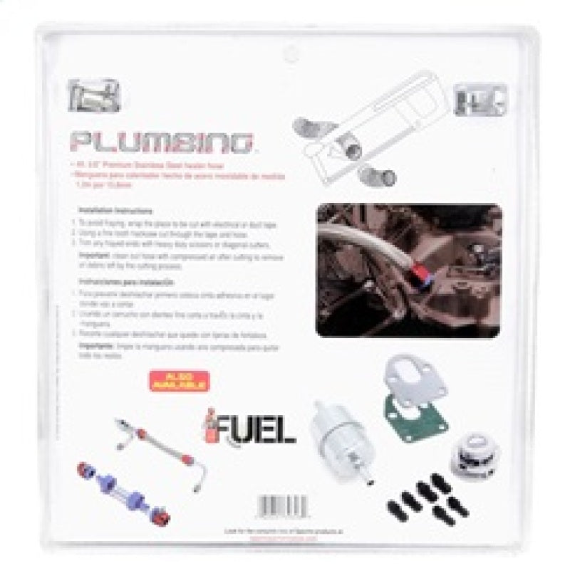 Spectre Stainless Steel Flex Heater Hose Kit 5/8in. Diameter - 4ft. Chrome Hoses Spectre