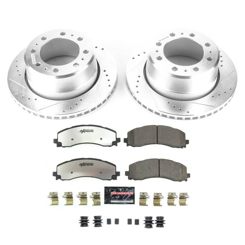Power Stop 20-22 Ram 3500 Rear Z36 Truck & Tow Brake Kit Brake Rotors - Slot & Drilled PowerStop