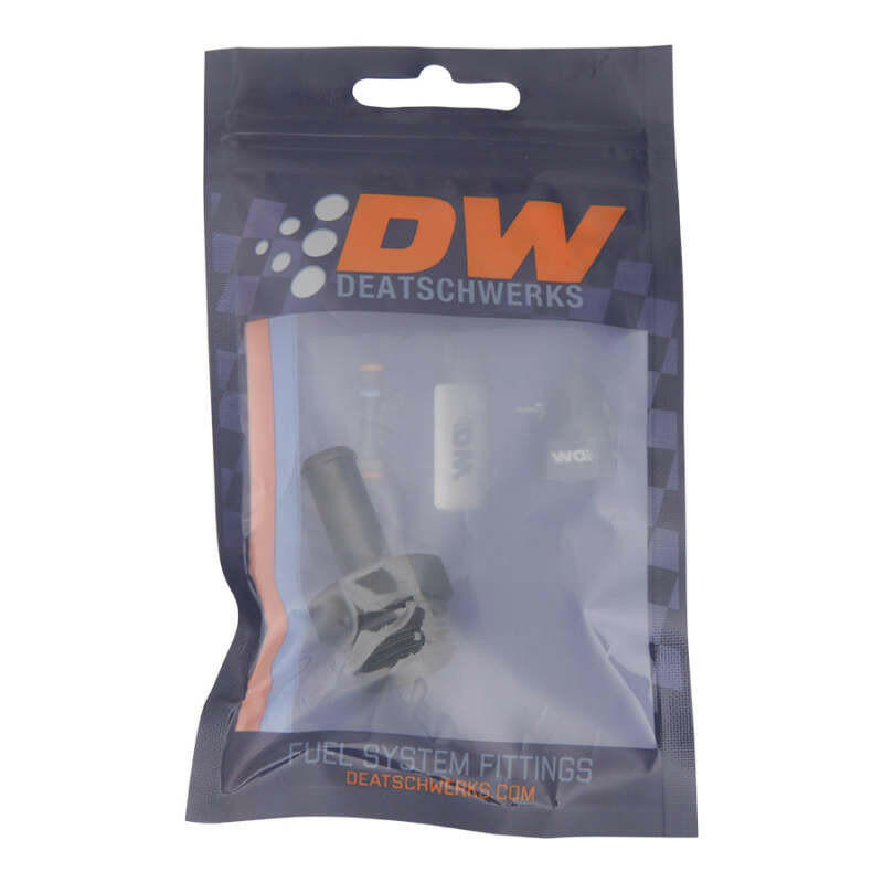 DeatschWerks 8AN ORB Male to 3/8in Male Barb Fitting (Incl O-Ring) - Anodized Matte Black Fittings DeatschWerks