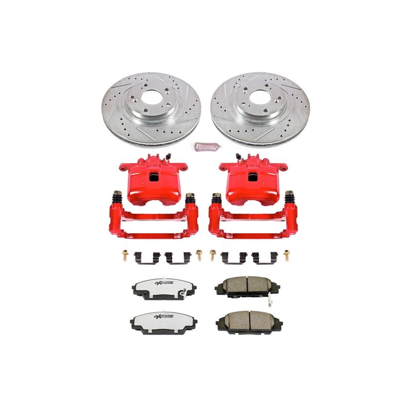 Power Stop 02-06 Acura RSX Front Z26 Street Warrior Brake Kit w/Calipers Brake Kits - Performance D&S PowerStop