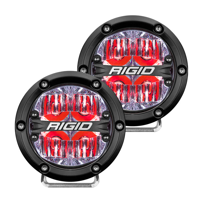 Rigid Industries 360-Series 4in LED Off-Road Drive Beam - Red Backlight (Pair) Light Bars & Cubes Rigid Industries