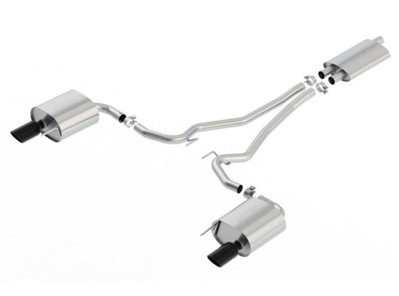 Borla 15-17 Ford Mustang EcoBoost 2.3L EC-Type Cat Back Single Round 4.0in OD 9.5in L Tips Exhaust Catback Borla