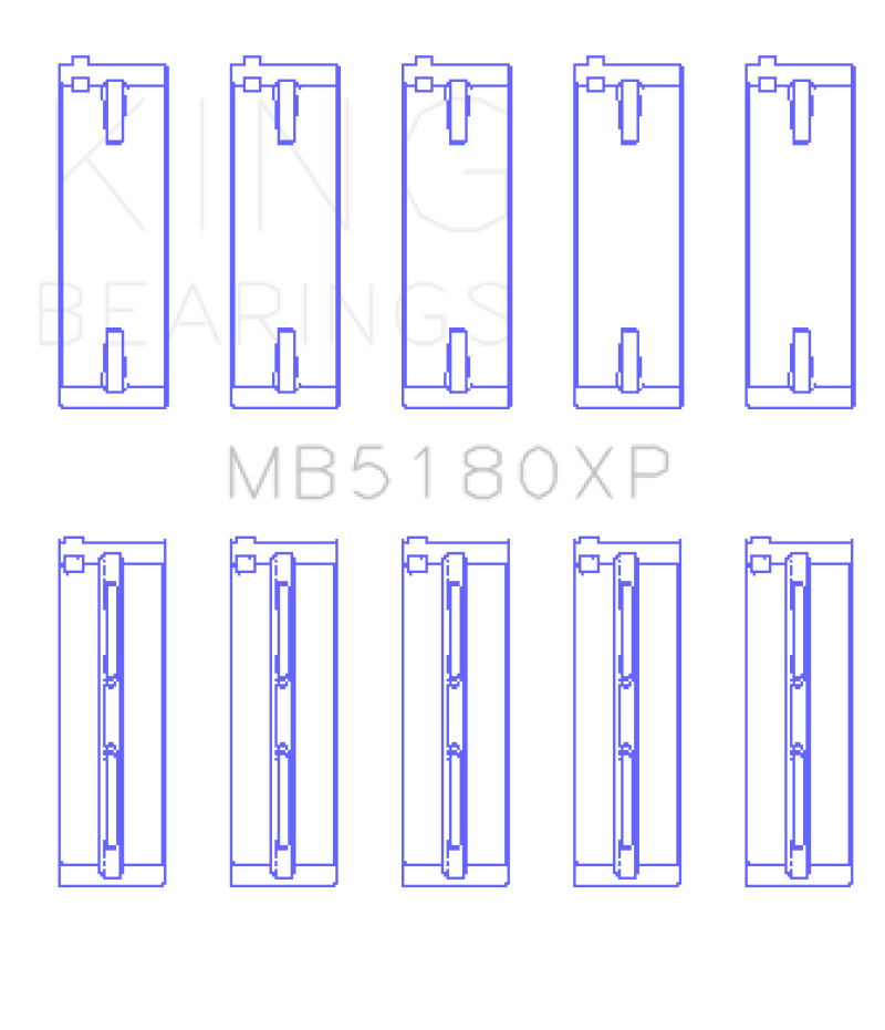King Engine Bearings Renault F8Q/F7R/F8M (Size STD) Performance Main Bearing Set Bearings King Engine Bearings