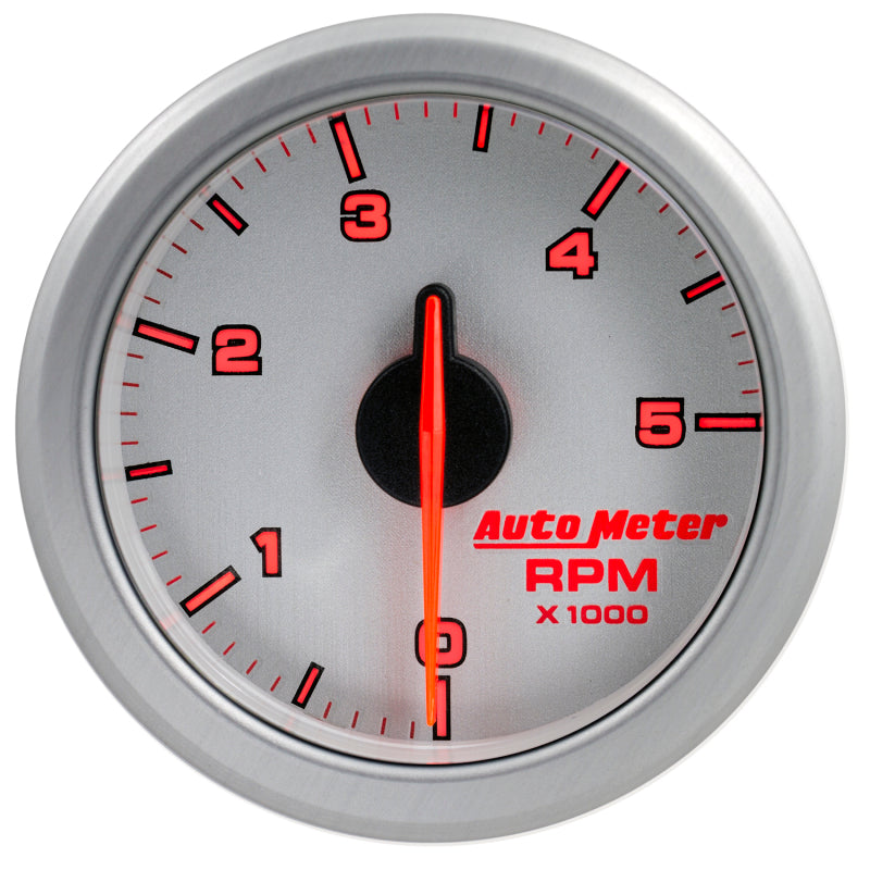 Autometer Airdrive 2-1/6in Tachometer Gauge 0-5K RPM - Silver Gauges AutoMeter