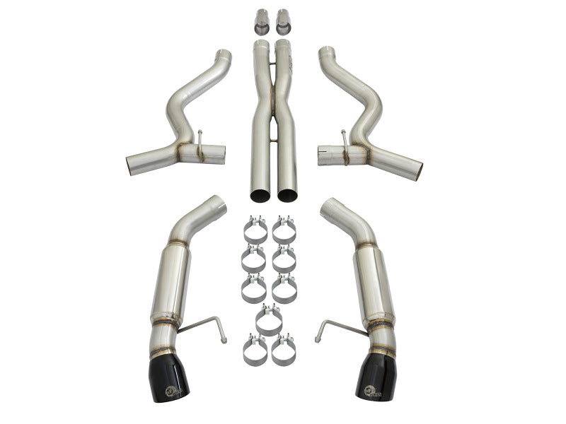 aFe MACHForce XP 3in 304 SS Sport Tone Cat-Back w/ Black Tips 15-17 Ford Mustang V6-3.7L/V8-5.0L Catback aFe