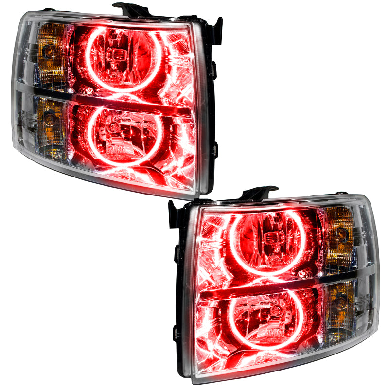 Oracle Lighting 07-13 Chevrolet Silverado Pre-Assembled LED Halo Headlights-Red Headlights ORACLE Lighting
