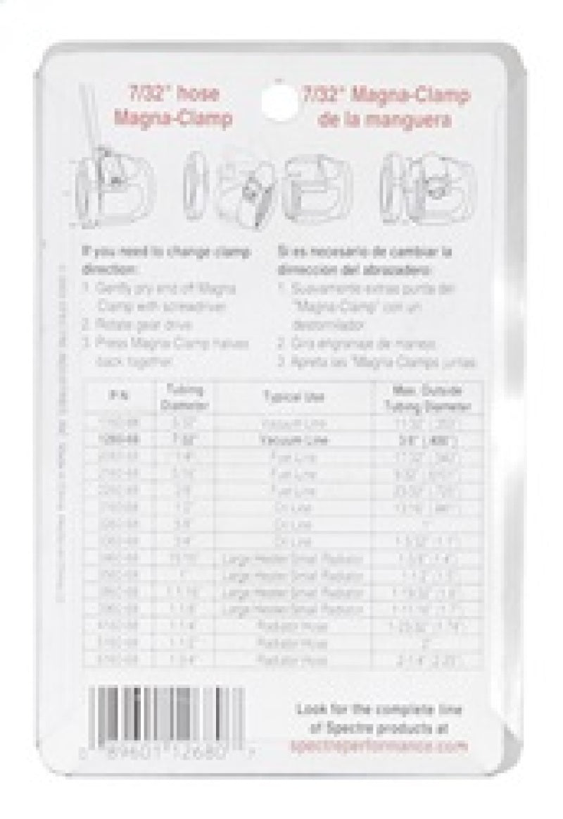 Spectre Magna-Clamp Hose Clamps 7/32in. (2 Pack) - Chrome Clamps Spectre
