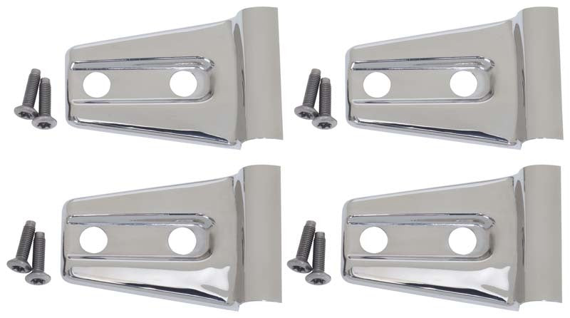Kentrol 07-18 Jeep Wrangler JK Door Hinge Overlays 4 Pieces 2 Door - Polished Silver Doors Kentrol